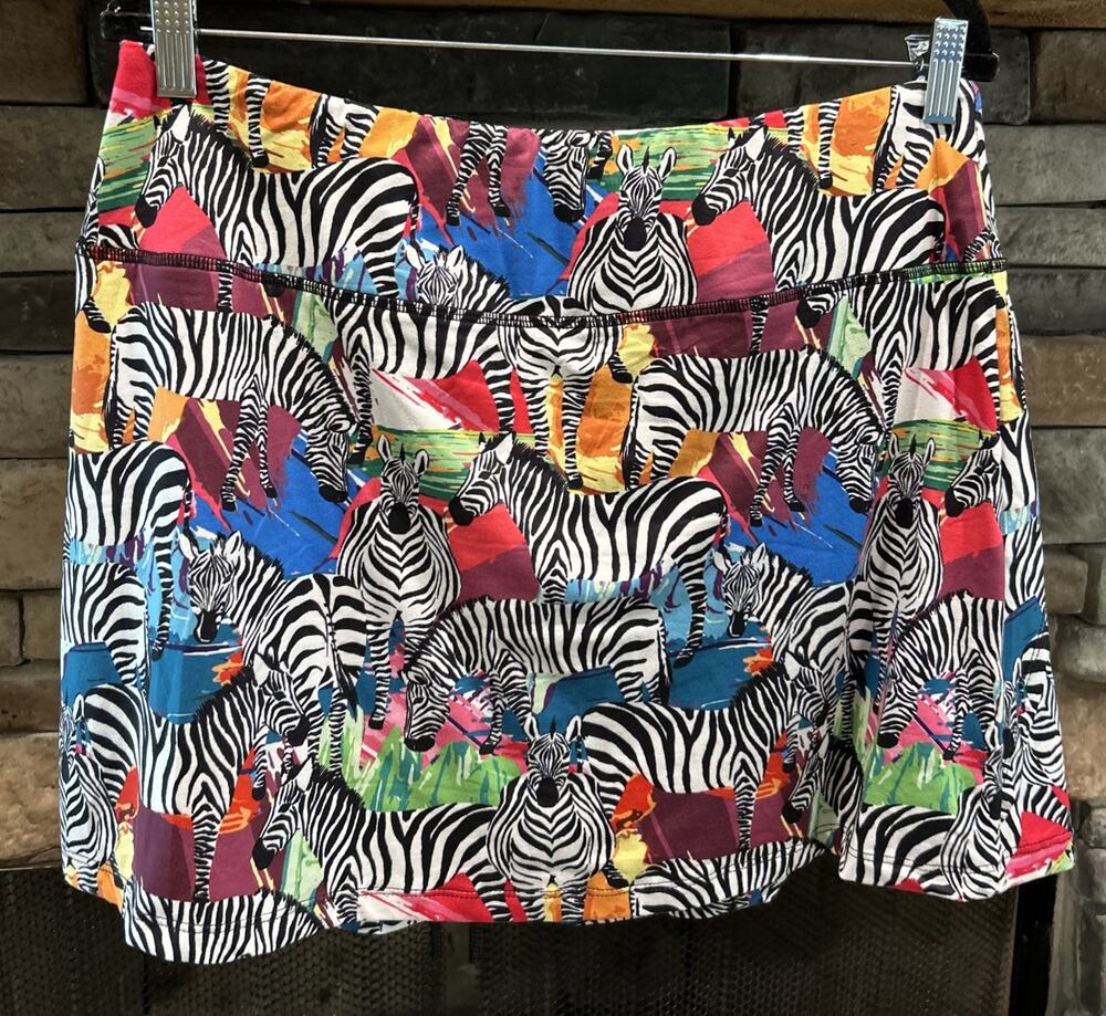 Women’s FULBELLE Zebra Pickleball Tennis Skirt Skirt Size XL *B4